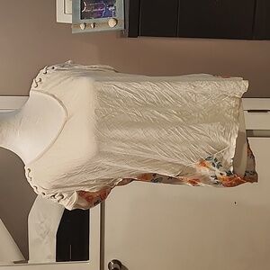 Pink Republic mixed-media floral tee